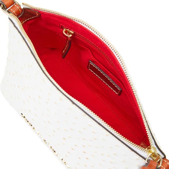 Dooney & Bourke Ostrich Ruby Crossbody Shoulder Bag - Bone - Picture 3 of 4